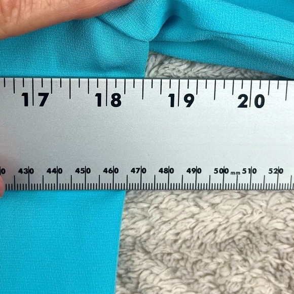 PENDLETON Aqua Blue Ruffled Blouse Size 10 Office Work Professional - Picture 15 of 16